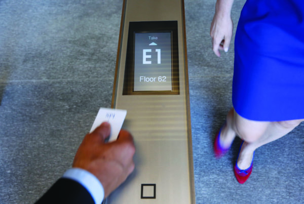 Destination dispatch displays for Fastlane optical turnstiles.